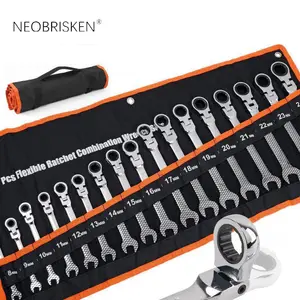 NEOBRISKEN 17-piece ratchet wrench set Ratchet wheel Automatic Open end wrench 6-24mm quick wrench tool set