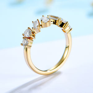 10K Yellow Gold Rings for Women Round Cut Luxury Jewelry for Engagement <b>Wedding</b> <b>Anniversary</b> Ring D Moissanite GRA Jewelry - Product Image 4