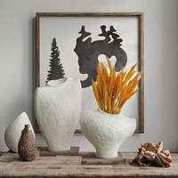 Vase de table moderne en céramique à glaçure mate, pot de fleurs hydroponique écologique pour la décoration d'anniversaire