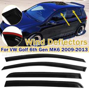 4PCS Front Car Window Wind Sun <b>Rain</b> Visor <b>Deflectors</b> Tinted Windows Shield for VW Golf 6th Gen MK6 2009 2010 20112012 2013 - Product Image 1