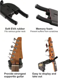 Ghost Fire Tripod lipat GBS-8, dudukan lantai gitar bisa disesuaikan untuk akustik, klasik, elektrik, gitar Bass