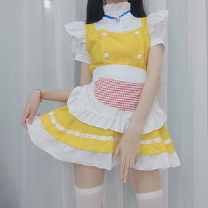 ชุดแม่บ้านน่ารักสไตล์ญี่ปุ่น ผ้ากันเปื้อนสีเหลืองขาว ชุดคอสเพลย์ ชุดแสดงบนเวที สำหรับอายุ 14 ปีขึ้นไป ฤดูใบไม้ผลิ 2025 - Product Image 1