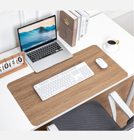 Tapis de souris surdimensionné imperméable en cuir de grain de bois d'imitation, tapis de bureau coloré en bois épais, tapis de bureau d'ordinateur d'étude de bureau