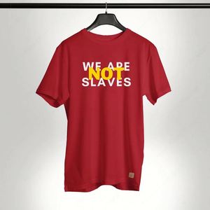 T-shirt Unisexe en Coton Oversize avec Impression Texte Audacieuse 'Nous ne sommes pas des <span class=keywords><strong>esclaves</strong></span>', Motif Graphique Motivant, Mode, Vente en Gros OEM - Product Image 5
