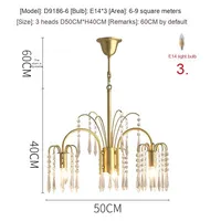 Lustre LED en cristal français à hauteur réglable, salon, chambre à coucher, style simple rétro, éclairage de luxe haut de gamme, tailles moyennes, TianShen