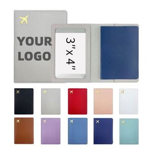Porte-passeport de voyage personnalisé avec logo, en cuir PU, porte-cartes d'identité, porte-cartes de crédit, étui pour cartes de visite - Product Image 1