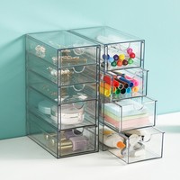 Boîte de rangement rectangulaire transparente en PET JX pour jouets, tri, usage domestique et organisateur de bureau pour étudiants