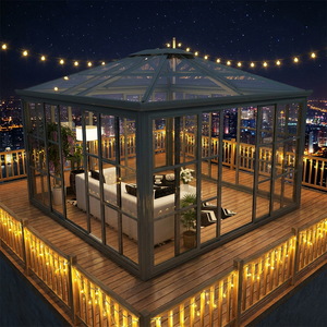 <span class=keywords><strong>Solarium</strong></span> moderne modulaire préfabriqué quatre saisons en verre étanche, maison de soleil polygonale en aluminium creux pour extérieur résidentiel - Product Image 4