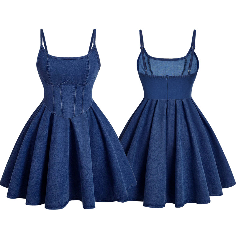Latest Design Denim Dresses Casual Trendy Fashion