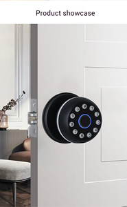 Tuya Smart Aluminum Alloy Fingerprint Round Door Knob, Keyless Entry Tubular Handle for Bedroom & Apartment Doors - Product Image 3