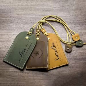 Vintage Luxury Pu Leather Executive Luggage Identity Travel Suitcase Labels Bag <b>Tags</b> Handmade Personalized - Product Image 2