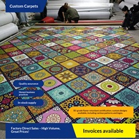 Tapis en acrylique personnalisé imprimé sur mesure avec motif floral et logo d'entreprise - Moquette commerciale pleine surface pour événements