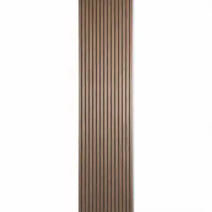 Akupanel Paneles acústicos de roble de chapa natural Listón de lana de madera Panel de pared de madera acústica decorativa Paneles de pared a prueba de sonido