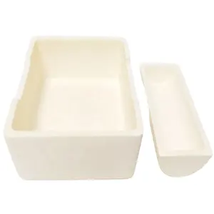99.5% Al2O3 High Purity Thermal Square Corundum Melting Pot With Lid