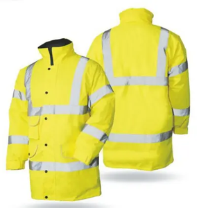 Chaqueta DE SEGURIDAD reflectante de <span class=keywords><strong>alta</strong></span> <span class=keywords><strong>visibilidad</strong></span> ANSI Clase 3 EN ISO Clase 3 impermeable a prueba de viento invierno transpirable 300D Oxford ropa - Product Image 3