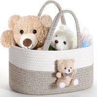 Panier de rangement ovale multifonctionnel en corde de coton, simplicité moderne, écologique, avec poignée pour le rangement des bébés et des enfants
