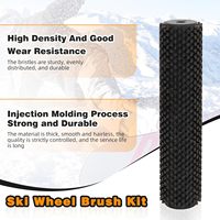 Kit de brosses rotatives pour ski de 300 mm avec poignée en plastique, 2 brosses (crin de cheval et nylon), sac de protection pour perceuse électrique