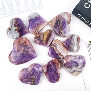 Kindfull mới đến bán quý Palm đá Giấc Mơ thạch anh tím và Agate <span class=keywords><strong>intergrowth</strong></span> hình trái tim cho có vui vẻ - Product Image 2
