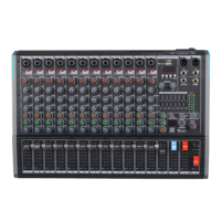 Mezclador de Audio Profesional Rayco PA12 de 12 Canales, Consola de Iluminación de Video, Entrada de Computadora MP3, 99 Efectos de Reverberación Integrados, Mezcla de Audio