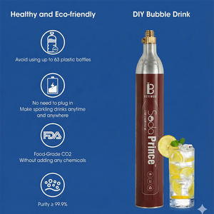 Bouteille de <span class=keywords><strong>gaz</strong></span> CO2 portable haute pression en aluminium 0,6 L avec logo personnalisé, valve Tr21-4, cartouche de carbonateur <span class=keywords><strong>Soda</strong></span> <span class=keywords><strong>Stream</strong></span> pour la maison - Product Image 2