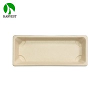 Boîte à lunch jetable biodégradable en papier de canne à sucre, résistante aux fuites et à la graisse, utilisable au micro-ondes, Harvest BP-02
