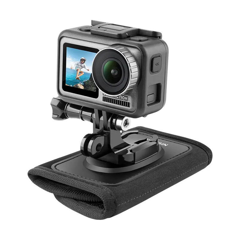 TELESIN360回転バックパックストラップマウントforGoPro Hero 11 10 9 8 7 6 5 4 Insta360 SJCAM EKEN DJI Osmo Action2アクセサリー