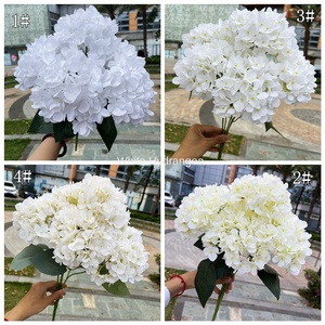 Flores Artificiales de Seda Blanca al por Mayor, Hortensias de Tallo Único Estilo Pagoda, Técnica de Tejido para Bodas - Product Image 3