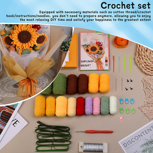 Custom Diy Craft Art Flower Bouquet <b>Knitting</b> <b>Sets</b> Crochet Needle Hook Kit <b>for</b> <b>Beginners</b> - Product Image 4