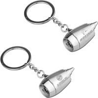 Porte-clés en métal en forme de valve d'avion Airbus avec logo personnalisé, pendentif moteur d'avion, vente en gros