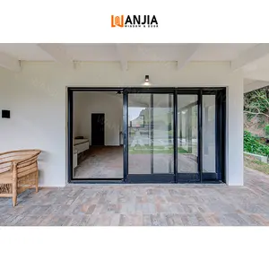 Wanjia Nhà cung cấp tùy chỉnh bên ngoài cửa nhôm TrượT HiệN ĐạI nâng trượt đôi cửa kính Patio cửa kính trượt