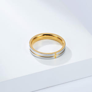 Unisex Cross Titanium Steel <b>Ring</b> Blue And Gold Geometric Fashion Jewelry Gift - Product Image 4