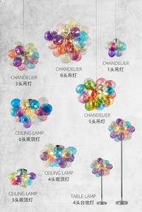 <span class=keywords><strong>Lampadario</strong></span> Moderno a LED con Bolle di Vetro Colorato, Lampada a Sospensione a 5 Luci a <span class=keywords><strong>Palloncino</strong></span> per Bambini - Product Image 5