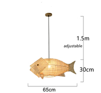 Restaurant Salon Hôtel Chez l'habitant Décoration En Forme De Poisson Lustre En Bois Japonais Carpe Pendentif Lumière