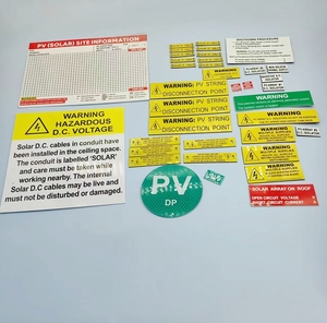 Solar Photovoltaic Energy Conversion System <b>Plastic</b> Abs Adhesive Warning Label Sticker - Product Image 1