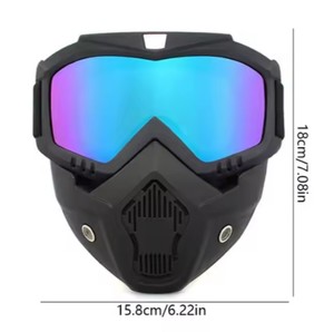 Gafas de Motocicleta Extraíbles, Gafas de Protección Contra el Polvo, Máscara Facial Extraíble, Casco a Prueba de Viento - Product Image 5