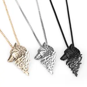 Kefeng Bijoux Top Vente Viking Loup Hommes Collier Celte Pendentif Loup