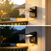 Applique murale solaire LED extérieure avec détecteur de mouvement PIR, design moderne et minimaliste, étanche IP65, en aluminium et PC opale, garantie 3 ans