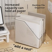 Organisateur de fichiers multifonctionnel en acrylique transparent rectangulaire, porte-livres de bureau