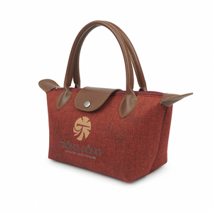 Bolso de Yute Premium con Diseño de Logotipo Personalizado, Ribete de Cuero PU, Cierre de Cremallera, Dos Asas, Regalo Corporativo, Precio al por Mayor OEM ODM - Product Image 3