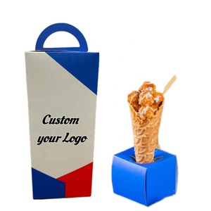 food grade custom paper box for food ice cream cone packaging with handle