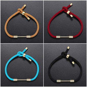 Componentes para Pulseras de Cuerda Roja, Deslizador Cilíndrico de Oro de 18K, Base para Pulseras, Accesorios para Fabricación de Joyería DIY - Product Image 2