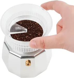 Corong dosis Pot Moka, alat distribusi pembuat kopi Espresso Stovetop, cincin pembuat dosis kopi Italia untuk Moka Express 6 cangkir