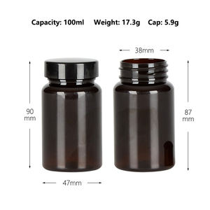 100Ml 100cc Pil Lege Vitamine Fles Licht Zwart Huisdier Plastic <span class=keywords><strong>Capsule</strong></span> Flessen Met Gladde Ps Schroefdop - Product Image 2