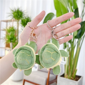 Özel 9cm Mini yeşil kaplumbağa peluş anahtarlık naylon çanta kolye anahtarlık toptan deniz promosyon hediye için hayvan oyuncaklar örgü astar - Product Image 3