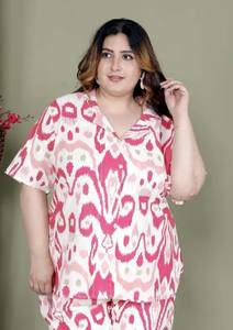 Chemises de nuit pour femmes grandes tailles à taille élastique, brodées, motif uni, séchage rapide, col en V, coupe ample, confortables, longueur short - Product Image 4