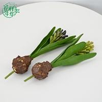Prix de gros : Bourgeon de jacinthe artificielle verte 25 cm pour fleuristes, fournitures de mariage, balcon, bureau, verdure et décoration événementielle
