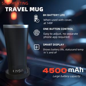 <span class=keywords><strong>Taza</strong></span> de café <span class=keywords><strong>autocalentable</strong></span> con control de temperatura personalizado, <span class=keywords><strong>taza</strong></span> de calefacción portátil para viajes con batería incorporada - Product Image 2