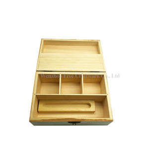 Chất lượng cao xì gà phụ kiện bằng gỗ Stash <span class=keywords><strong>Box</strong></span> với máy xay trắng cán khay hút lọ thủy tinh lưu trữ hộp - Product Image 5