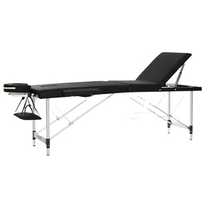 Wholesale Beauty Salon Tattoo <b>Folding</b> 2-Section Aluminum Frame PU Leather Massage Table <b>Bed</b> 4CM Foam Thickness Foldable Portable - Product Image 3