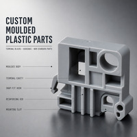 Layanan Cetakan Kustom OEM ODM untuk Komponen Blok Terminal Industri dari Plastik ABS PP PC PA66